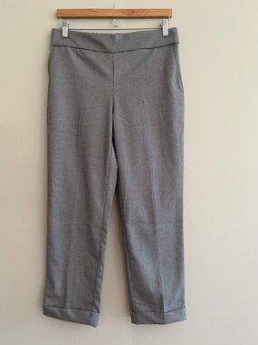 Women's Gray Ankle Ponte Pants - Classic Pull-On Style